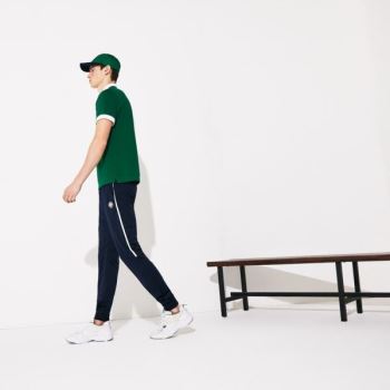 Lacoste SPORT Roland Garros Plant-Print Cotton Polo Shirt - Šortky Pánské Zelene / Bílé / Tmavě Blan